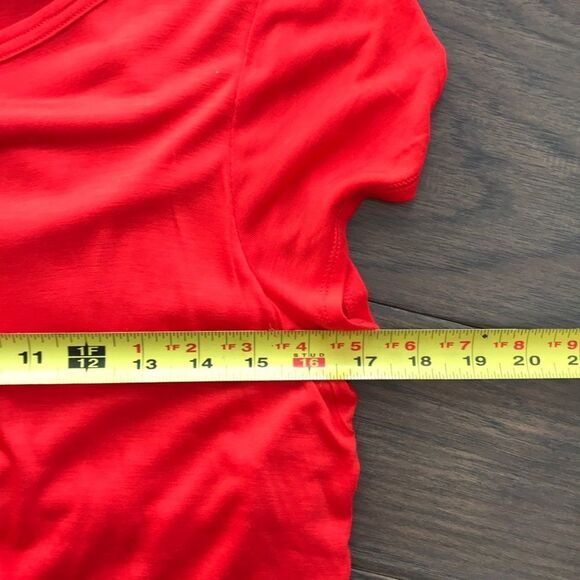 Ann Taylor Small Red Orange Ruffle Layers Short Sleeve Tee Shirt Dress Vibrant T - Picture 5 of 6